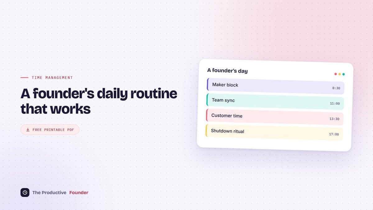Daily Planner Template (Free PDF + Excel): A Time-Blocked Day for Founders