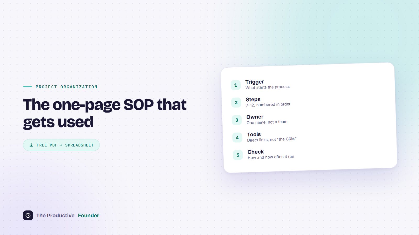 SOP Template: A Free One-Page Standard Operating Procedure Template That Gets Used