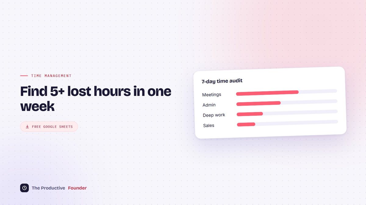 Time Audit Template: Find 5+ Lost Hours in One Week (Free Google Sheets)